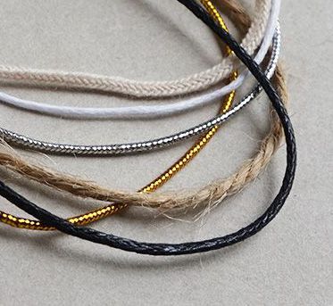 30cm Knotted Tag Rope Gold Thread Silver Thread Hemp Rope Wax Rope ...